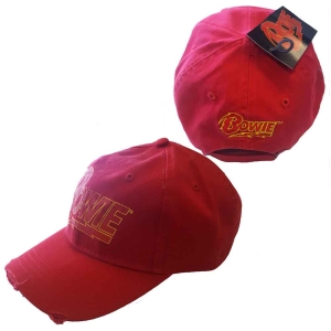 David Bowie - Flash Logo Red Baseball C i gruppen MERCHANDISE / Keps / Pop-Rock hos Bengans Skivbutik AB (3921730)