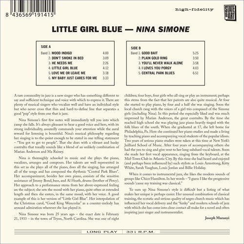 Nina Simone - Little Girl Blue i gruppen CD / Jazz/Blues hos Bengans Skivbutik AB (3922953)