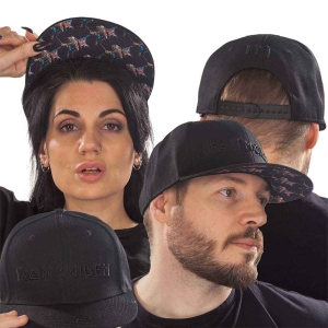 Iron Maiden - Logo & Trooper Bl Snapback C i gruppen MERCHANDISE / Keps / Hårdrock hos Bengans Skivbutik AB (3924040)