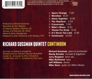 Sussman Richard -Quintet- - Continuum i gruppen CD / Jazz hos Bengans Skivbutik AB (3931352)
