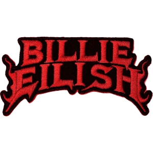 Billie Eilish - Flame Red Woven Patch i gruppen MERCHANDISE / Tygmärke / Pop-Rock hos Bengans Skivbutik AB (3943682)
