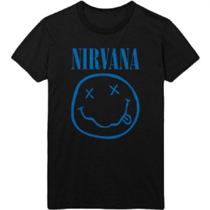 Nirvana - Nirvana Unisex Tee : Blue Smiley i gruppen CDON - Exporterade Artiklar_Manuellt / T-shirts_CDON_Exporterade hos Bengans Skivbutik AB (3946200r)