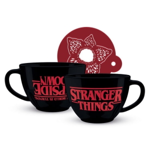 Stranger Things (The World is Turning Upside Down Cappuccino Mug And Stencil i gruppen MERCHANDISE / Mugg / TV-serie hos Bengans Skivbutik AB (3948592)