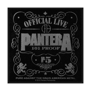 Pantera - Official Live 101% Proof Standard Patch i gruppen MERCHANDISE / Tygmärke / Hårdrock hos Bengans Skivbutik AB (3959996)