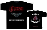 Saxon - T/S Denim & Leather (L) i gruppen ÖVRIGT / Merchandise hos Bengans Skivbutik AB (4031056)