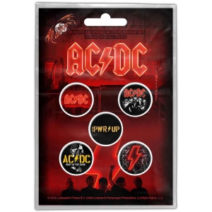 Ac/Dc - Pwr-Up Button Badge Pack i gruppen MERCH / Minsishops-merch / Ac/Dc hos Bengans Skivbutik AB (4045113)