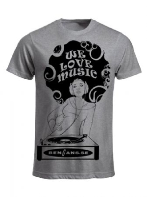 Bengans Dj Girl - T-shirt Grey i gruppen ÖVRIGT / BW-T-shirts hos Bengans Skivbutik AB (4071171r)