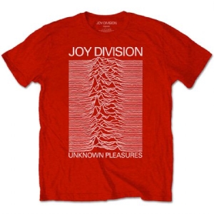 Joy Division - Joy Division Unisex Tee : Unknown Pleasures White On Red i gruppen ÖVRIGT / Merchandise hos Bengans Skivbutik AB (4080862r)