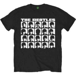 The Beatles - Hard Days Night Faces Mono Uni Bl    i gruppen MERCHANDISE / T-shirt / Pop-Rock hos Bengans Skivbutik AB (4141050r)