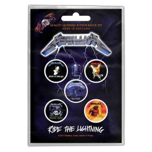 Metallica - Ride The Lightning Retail Packed Button  i gruppen MERCHANDISE / Accessoarer / Hårdrock hos Bengans Skivbutik AB (4168406)