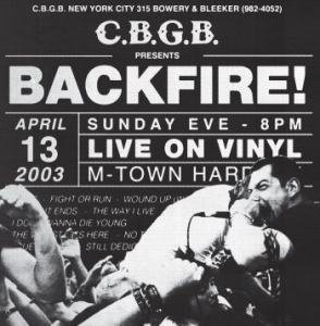 Backfire! - Live At Cbgbs (Clear/Black Splatter i gruppen VINYL / Rock hos Bengans Skivbutik AB (4175221)