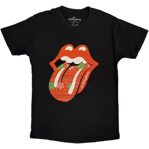 Rolling Stones - Christmas Tongue Uni Bl_T-Shirt  (M) i gruppen MERCHANDISE / T-shirt / Pop-Rock hos Bengans Skivbutik AB (4179108)