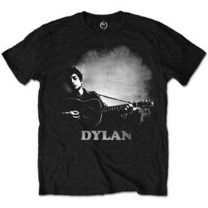 Bob Dylan - Bob Dylan Unisex T-Shirt: Guitar & Logo i gruppen Minishops / Bob Dylan hos Bengans Skivbutik AB (4219967r)