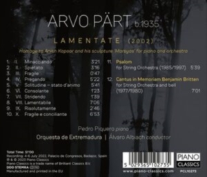 Pärt Arvo - Lamentate i gruppen Externt_Lager / Naxoslager hos Bengans Skivbutik AB (4229884)