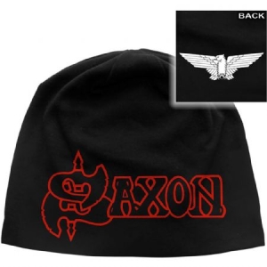Saxon - Saxon Unisex Beanie Hat: Logo & Eagle (Back Print) i gruppen ÖVRIGT / Merchandise hos Bengans Skivbutik AB (4233073)