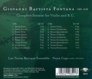 Fontana Giovanni Battista - Fontana: Complete Sonatas For Violi i gruppen CD / Klassiskt hos Bengans Skivbutik AB (4255685)