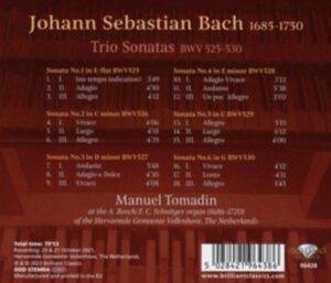 Bach Johann Sebastian - Trio Sonatas Bwv 525-530 i gruppen Externt_Lager / Naxoslager hos Bengans Skivbutik AB (4261289)