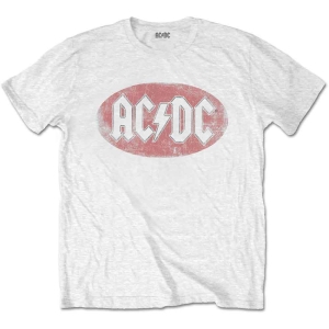 Ac/Dc - Oval Logo Vintage Uni Wht    i gruppen MERCHANDISE / T-shirt / Hårdrock hos Bengans Skivbutik AB (4267361r)