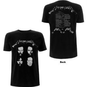 Metallica - Unisex T-Shirt: 4 Faces (Back Print) i gruppen CDON - Exporterade Artiklar_Manuellt / T-shirts_CDON_Exporterade hos Bengans Skivbutik AB (4267930r)