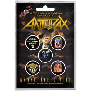 Anthrax - Among The Living Button Badge Pack i gruppen MERCHANDISE / Accessoarer / Hårdrock hos Bengans Skivbutik AB (4271731)