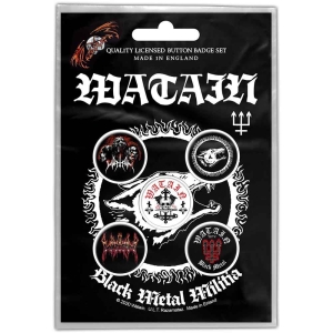 Watain - Black Metal Militia Button Badge Pack i gruppen MERCHANDISE / Accessoarer / Hårdrock hos Bengans Skivbutik AB (4271733)