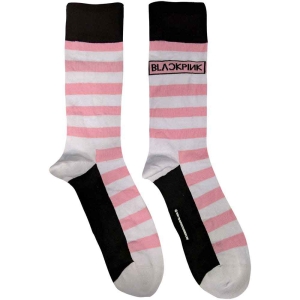 Blackpink - Stripes & Logo Uni Wht Socks (Eu 40-45) i gruppen MERCHANDISE /  /  hos Bengans Skivbutik AB (4271738)