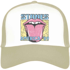 Rolling Stones - America '89 Tour Map Sand/Wht Mesh-Back  i gruppen MERCHANDISE / Merch / Pop-Rock hos Bengans Skivbutik AB (4289890)
