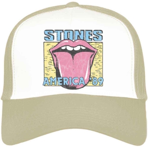 Rolling Stones - America '89 Tour Map Sand/Wht Mesh-Back  i gruppen MERCHANDISE / Keps / Pop-Rock hos Bengans Skivbutik AB (4289890)