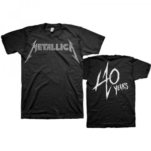 Metallica -  Metallica Unisex T-Shirt: 40th Anniversary Songs Logo (Back Print) (L) i gruppen VI TIPSAR / Tips Tröjor hos Bengans Skivbutik AB (4299728)