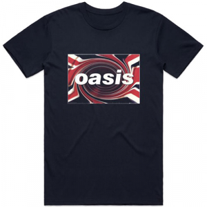 Oasis - Union Jack (Small) Unisex Navy Blue T-Shirt in the group MERCH / T-Shirt / Summer T-shirt 23 at Bengans Skivbutik AB (4303414)