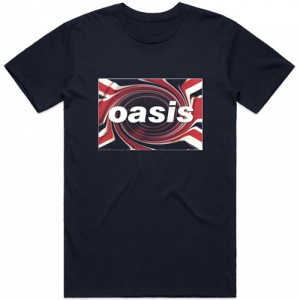 Oasis - Union Jack (X-Large) Unisex Navy Blue T-Shirt i gruppen ÖVRIGT / BW-T-shirts hos Bengans Skivbutik AB (4303415)