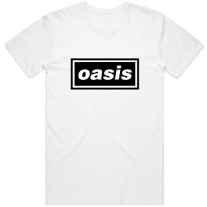 Oasis - Decca Logo (Large) Unisex White T-Shirt i gruppen VI TIPSAR / Tips Tröjor hos Bengans Skivbutik AB (4303430)