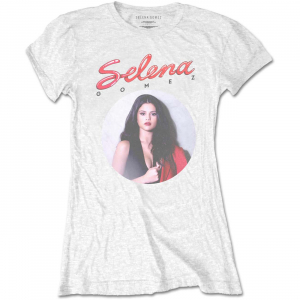 Selena Gomez - 80's Glam (Small) Ladies White T-Shirt i gruppen MERCH / T-Shirt / Sommar T-shirt 23 hos Bengans Skivbutik AB (4304066)