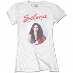 Selena Gomez - 80's Glam (Large) Ladies White T-Shirt i gruppen MERCH / T-Shirt / Sommar T-shirt 23 hos Bengans Skivbutik AB (4304068)