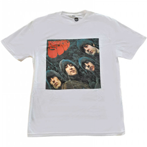 The Beatles - Rubber Soul Album Cover (Medium) Unisex White T-Shirt i gruppen MERCHANDISE / T-shirt / Pop-Rock hos Bengans Skivbutik AB (4304111)