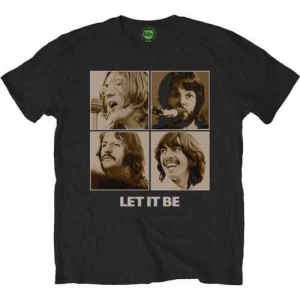 The beatles - Let It Be Sepia (Small) Unisex Black T-Shirt i gruppen MERCHANDISE / T-shirt / Pop-Rock hos Bengans Skivbutik AB (4304126)