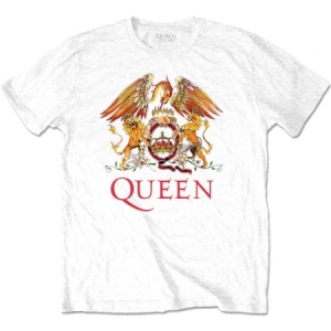 Queen - Queen Unisex T-Shirt : Classiv Crest White i gruppen ÖVRIGT / MK Test 5 hos Bengans Skivbutik AB (4307098r)