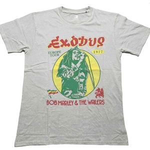 Bob Marley - 1977 Tour Uni Grey Dip-Dye    i gruppen MERCHANDISE / T-shirt / Reggae hos Bengans Skivbutik AB (4308577r)