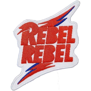 David Bowie - Rebel Rebel Woven Patch i gruppen MERCHANDISE / Tygmärke / Pop-Rock hos Bengans Skivbutik AB (4379814)
