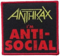 Anthrax - Patch Anti-Social (7,6 X 8,1 Cm) i gruppen MERCHANDISE / Tygmärke / Hårdrock hos Bengans Skivbutik AB (4379907)