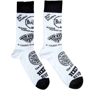 The Beatles - Albums Monochrome  Wht Socks (Eu 40-45) i gruppen MERCHANDISE /  /  hos Bengans Skivbutik AB (4395727)