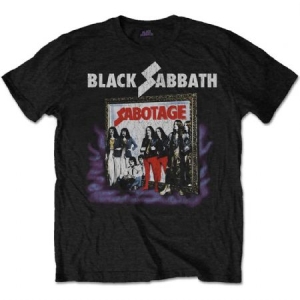 Black Sabbath - Unisex T-Shirt: Sabotage Vintage (Large) i gruppen ÖVRIGT / BW-T-shirts hos Bengans Skivbutik AB (4400495)