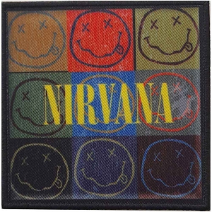 Nirvana - Distressed Smiley Blocks Printed Patch i gruppen MERCHANDISE / Merch / Hårdrock hos Bengans Skivbutik AB (4400550)