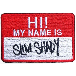 Eminem - Slim Shady Name Badge Woven Patch i gruppen MERCHANDISE / Pin-Button Badge / Hip Hop-Rap hos Bengans Skivbutik AB (4400564)