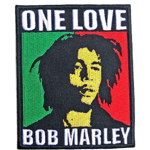 Bob Marley - One Love Woven Patch i gruppen MERCHANDISE / Tygmärke / Reggae hos Bengans Skivbutik AB (4400568)