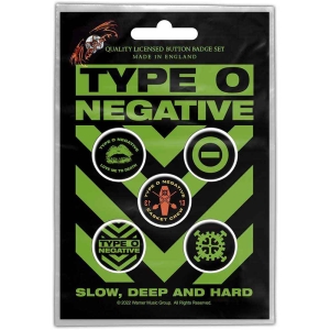Type O Negative - Slow, Deep & Hard Button Badge Pack i gruppen MERCHANDISE / Merch / Hårdrock hos Bengans Skivbutik AB (4400579)