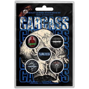 Carcass - Necro Head Button Badge Pack i gruppen MERCHANDISE / Merch / Hårdrock hos Bengans Skivbutik AB (4400581)