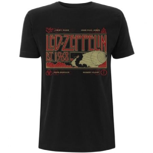 Led Zeppelin - Unisex T-Shirt: Zeppelin & Smoke (Large) i gruppen ÖVRIGT / BW-T-shirts hos Bengans Skivbutik AB (4401009)
