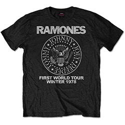 Ramones - Unisex T-Shirt: First World Tour 1978 (Small) i gruppen Minishops / Ramones hos Bengans Skivbutik AB (4401010)