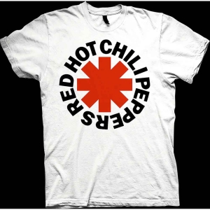 Red Hot Chili Peppers - Red Asterisk Uni Wht T-Shirt i gruppen MERCHANDISE / T-shirt / Pop-Rock hos Bengans Skivbutik AB (4401141)